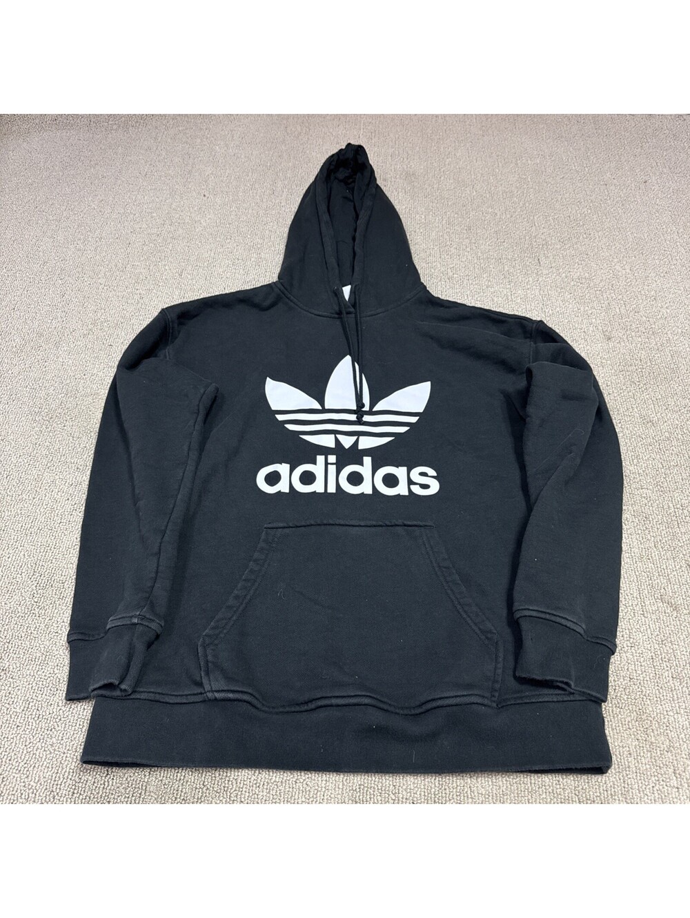 Adidas Hoodie Men’s Black Long Sleeve Pullover Size Small